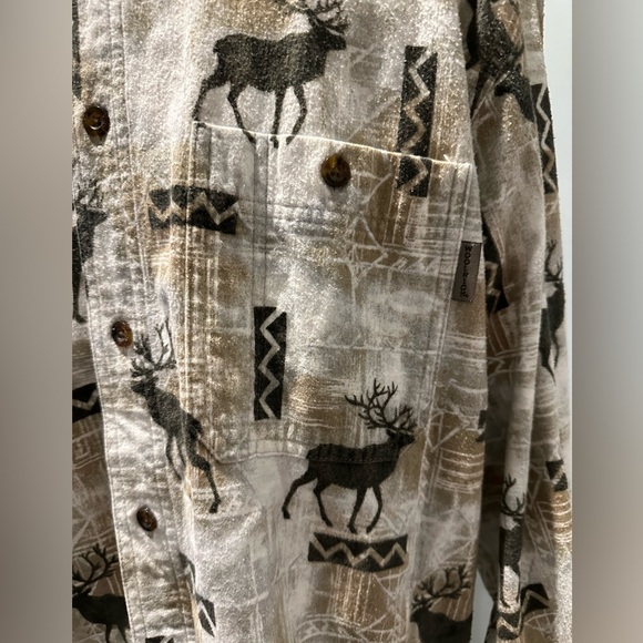 Woolrich Flannel Outdoor Elk button down shirt Size Large - Picture 5 of 7